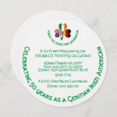 ドイツ アイルランド アメリカ 国旗 シャムロック パーソナライズ ラウンド 招待状 (正面/裏面)