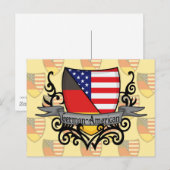 ドイツ・アメリカ国旗 ポストカード (正面/裏面)
