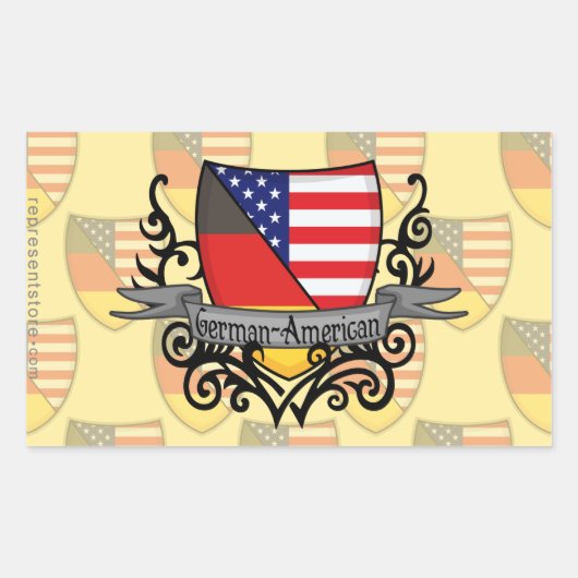 ドイツ・アメリカ国旗 長方形シール (正面)