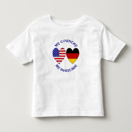ドイツ アメリカ 国旗 ハート カントリー ヘリテージ トドラーTシャツ