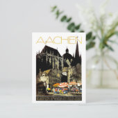 ドイツ，アーヘンの家，ヴィンテージ旅行 ポストカード (スタンド正面)