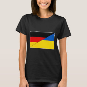 ドイツ ウクライナ 旗 ドイツ人 ウクライナ人 サポート 街 Tシャツ