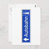 ドイツ，オートバーン，交通標識 ポストカード (正面/裏面)