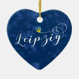 ドイツ，クリスマスツリーオーナメント，ライプツィヒハート セラミックオーナメント