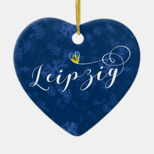 ドイツ，クリスマスツリーオーナメント，ライプツィヒハート セラミックオーナメント (正面)