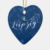 ドイツ，クリスマスツリーオーナメント，ライプツィヒハート セラミックオーナメント (左)