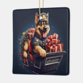 ドイツ・シェパードのクリスマス ペット オーナメント, 犬好き セラミックオーナメント (左)