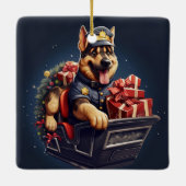 ドイツ・シェパードのクリスマス ペット オーナメント, 犬好き セラミックオーナメント (裏面)