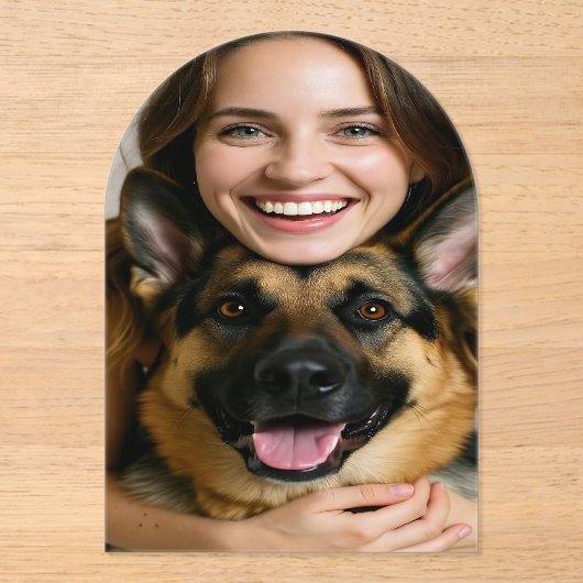 ドイツ+シェパードの写真をカスタマイズ アクリル招待状 (正面)