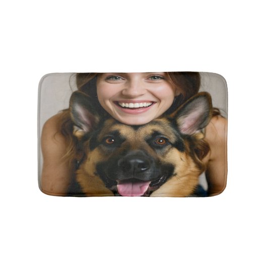 ドイツ+シェパードの写真をカスタマイズ バスマット (正面)