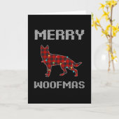 ドイツ・シェパードの楽しいウーフマスギフト カード (黄色い花)