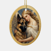 ドイツ・シェパードの芸術写真の記念品(クリスマス) セラミックオーナメント (右)