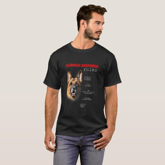 ドイツ+シェパードの飼い主のためのルール Tシャツ (正面フル)