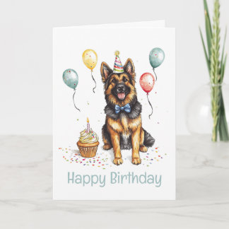 ドイツ・シェパード犬の誕生日おめでとう カード