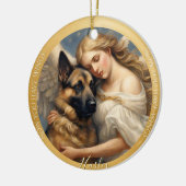 ドイツ・シェパード・アート・フォト・メモリアル・クリスマス セラミックオーナメント (左)
