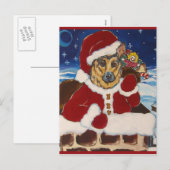 ドイツ・シェパード サンタ ポストカード (正面/裏面)