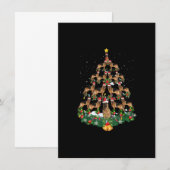 ドイツ・シェパード・ドッグのクリスマスツリーの電気イルミネーション サンタハウス 招待状 (正面/裏面)