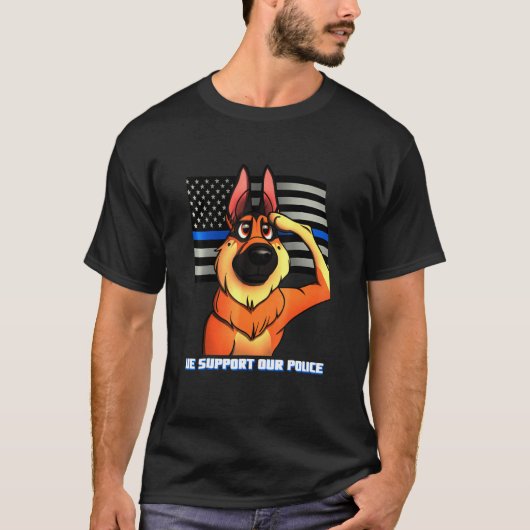 ドイツ・シェパード 敬礼 ポリス K9 Tシャツ (正面)