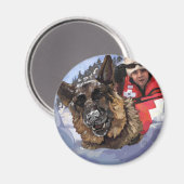 ドイツ・シェパード 雪中捜索救助 マグネット (正面/裏面)