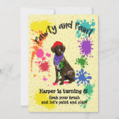 ドイツ・ショートヘアード・ポインターのアート・バースデー・招待状 招待状 (正面)