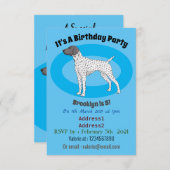 ドイツ・ショートヘアード・ポインターの犬の漫画 招待状 (正面/裏面)