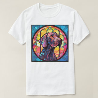 ドイツ・ショートヘアード・ポインター ステンドグラスアート Tシャツ
