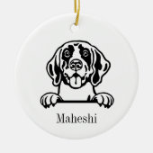 ドイツ・ショートヘアード・ポインター 犬 名入れ ペット オリジナル セラミックオーナメント (正面)