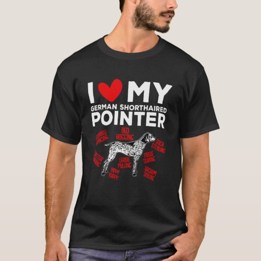 ドイツ+ショートヘアード+ポインター GSP 愛犬 Tシャツ (正面)