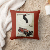 ドイツ-スキーヤーの跳躍 クッション (ブランケット)