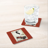 ドイツ-スキーヤーの跳躍 スクエアペーパーコースター (インサイチュ)