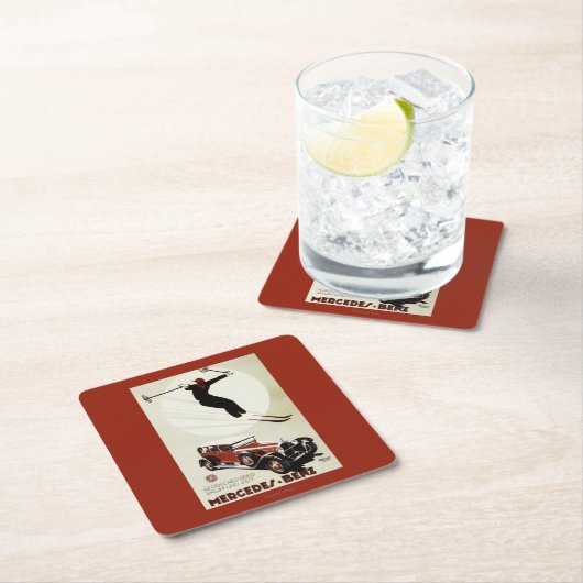 ドイツ-スキーヤーの跳躍 スクエアペーパーコースター (インサイチュ)