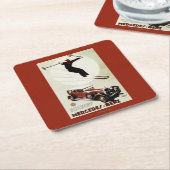 ドイツ-スキーヤーの跳躍 スクエアペーパーコースター (アングル)