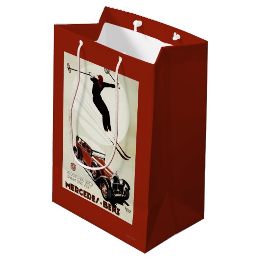 ドイツ-スキーヤーの跳躍 ミディアムペーパーバッグ (裏面アングル)