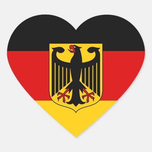 ドイツ ステッカー, ハート, 愛国的なドイツ国旗 ハートシール (正面)