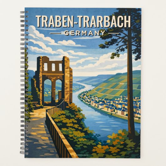 ドイツ トラーベン=タルバッハの風景 ヴィンテージ トラベル アート プランナー手帳 (正面)