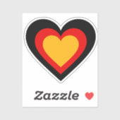 ドイツ/ドイツ国旗のハートシール シール (シート)