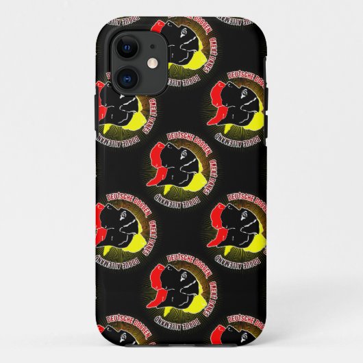 ドイツ・ドッグ ブラック・レッド・ゴールド Case-Mate iPhoneケース (裏面)
