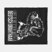 ドイツ・ドラフターの生活は犬のことわざが良い フリースブランケット (正面(横))