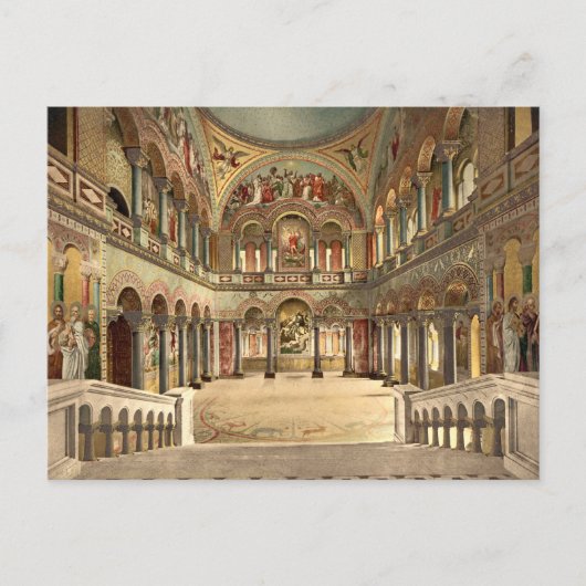 ドイツ、ノイシュヴァンシュタイン城の玉座の間 ポストカード (正面)