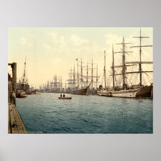 ドイツ，ハンブルク，エルベ ポスター (正面)