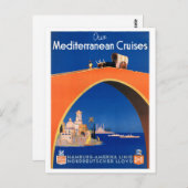 ドイツ・ハンブルク・ヴィンテージ旅行ポスター復元 ポストカード (正面/裏面)