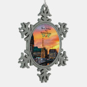 ドイツ、ハンブルグの聖降誕祭お目出度う スノーフレークピューターオーナメント (左)