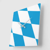 ドイツ,バイエルン州旗の付いた壁時計 スクエア壁時計 (傾斜)