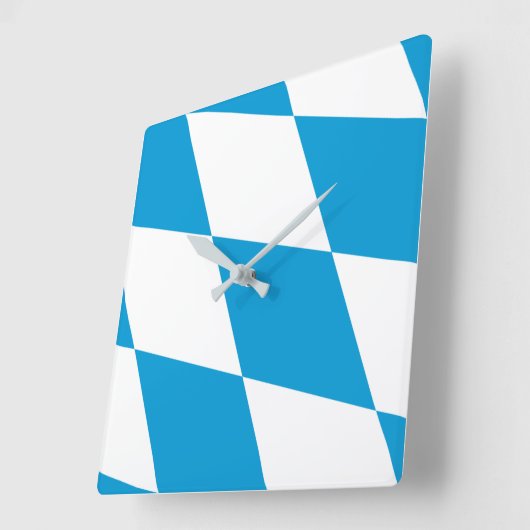 ドイツ,バイエルン州旗の付いた壁時計 スクエア壁時計 (傾斜)