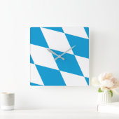 ドイツ,バイエルン州旗の付いた壁時計 スクエア壁時計 (ホーム)