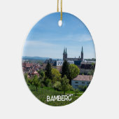 ドイツ、バンバーグの歴史的旧市街のパノラマ セラミックオーナメント (右)