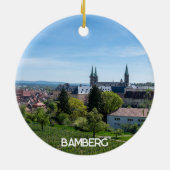 ドイツ、バンバーグの歴史的旧市街のパノラマ セラミックオーナメント (裏面)
