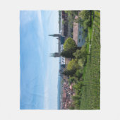 ドイツ、バンバーグの歴史的旧市街のパノラマ フリースブランケット (正面)