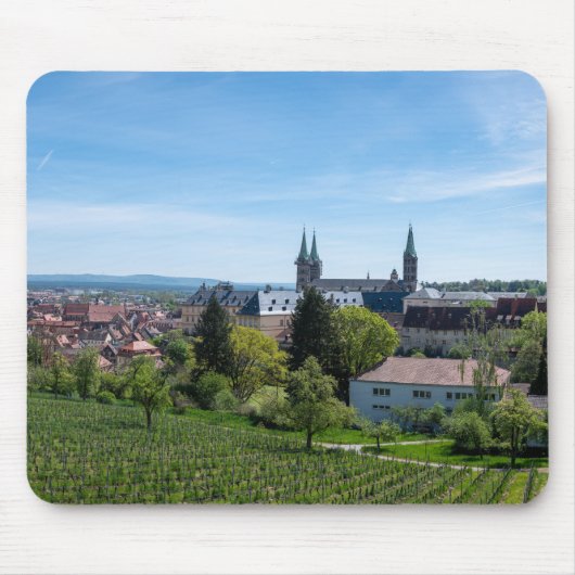 ドイツ、バンバーグの歴史的旧市街のパノラマ マウスパッド (正面)