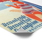 ドイツ、ビーチ、ヴィンテージ旅行ポスター ポスター (角)